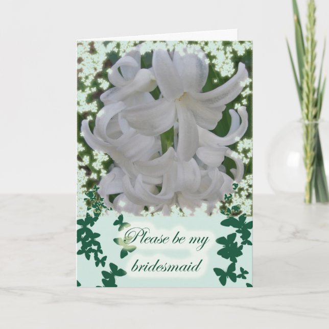 Tarjeta de solicitud de dama de honor con jacintos (Anverso)