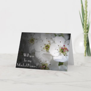 Tarjeta de solicitud de dama de honor de flor de m