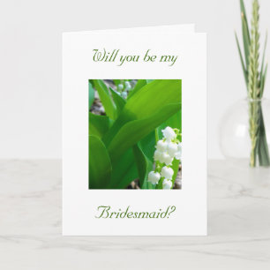 Tarjeta de solicitud de dama de honor de lirio de 