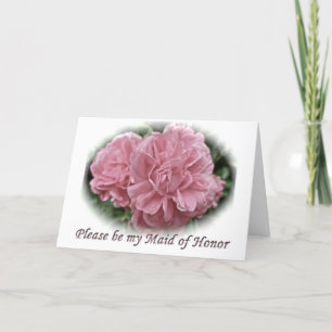 Tarjeta de solicitud de dama de honor de rosas
