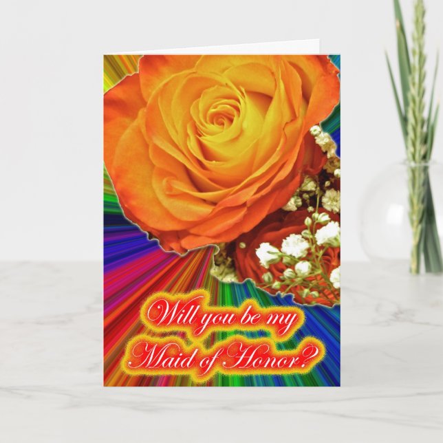 Tarjeta de solicitud de dama de honor Rosa Arcoíri (Anverso)