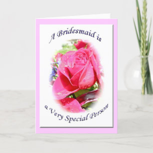 Tarjeta de solicitud de dama de honor Rosebud