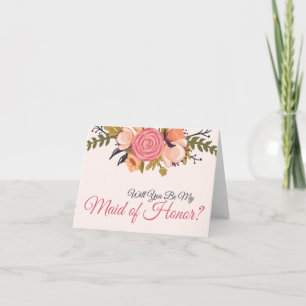 Tarjeta de solicitud de honores para doncella flor