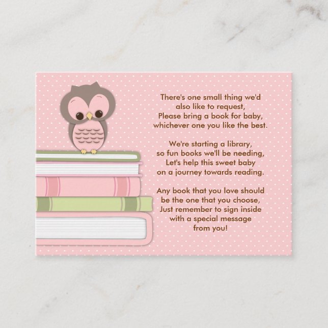 Tarjeta de solicitud de inserción de libro Baby Sh (Anverso)
