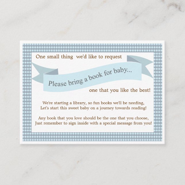 Tarjeta de solicitud de inserción de libro de Baby (Anverso)