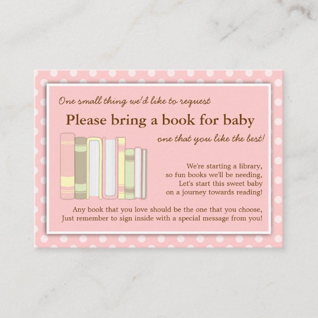 Tarjeta de solicitud de inserción de libro de Baby (Anverso)