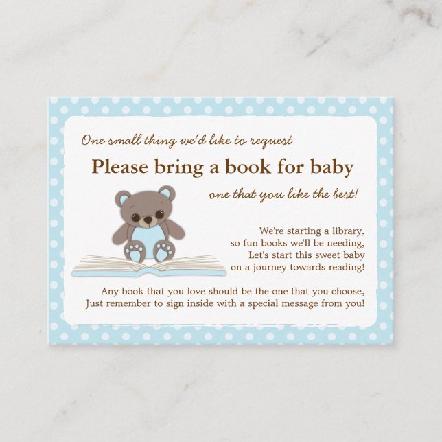 Tarjeta de solicitud de inserción de libro de Baby (Anverso)