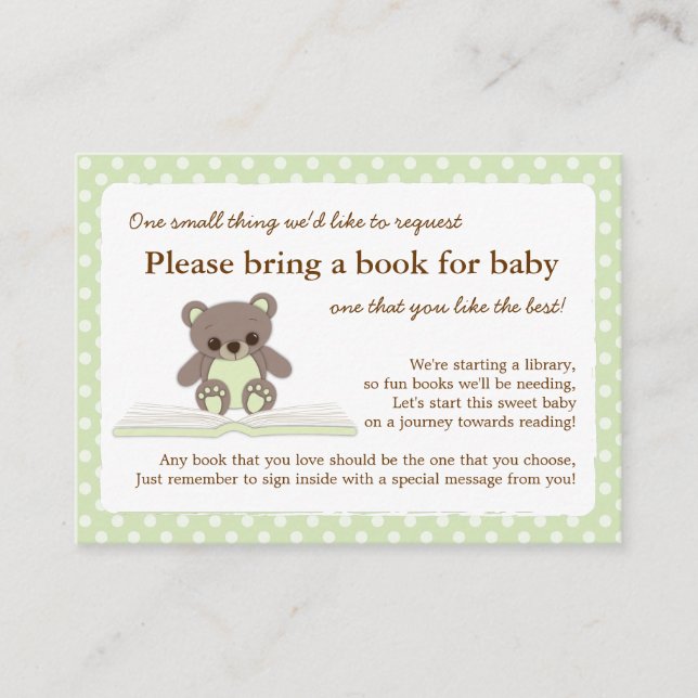 Tarjeta de solicitud de inserción de libro de Baby (Anverso)