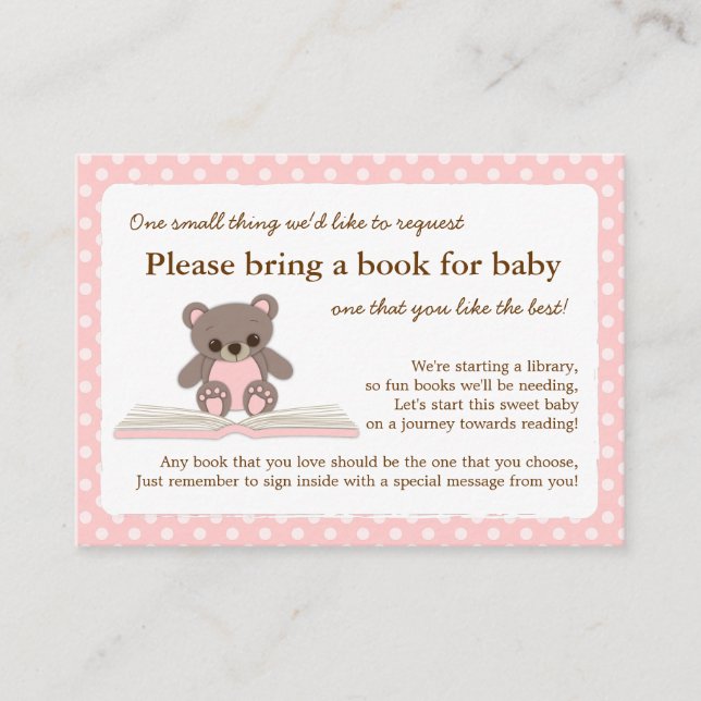 Tarjeta de solicitud de inserción de libro de Baby (Anverso)