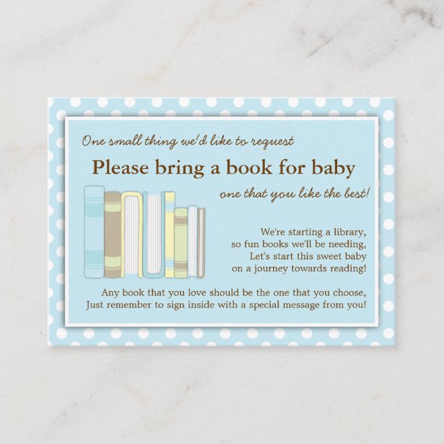 Tarjeta de solicitud de inserción de libros Baby S (Anverso)