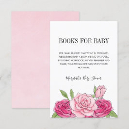Tarjeta de solicitud de libro Baby Shower Rosa de 