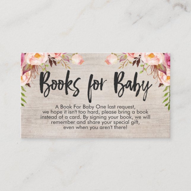 Tarjeta de solicitud de libro Boho Insertar tamaño (Anverso)