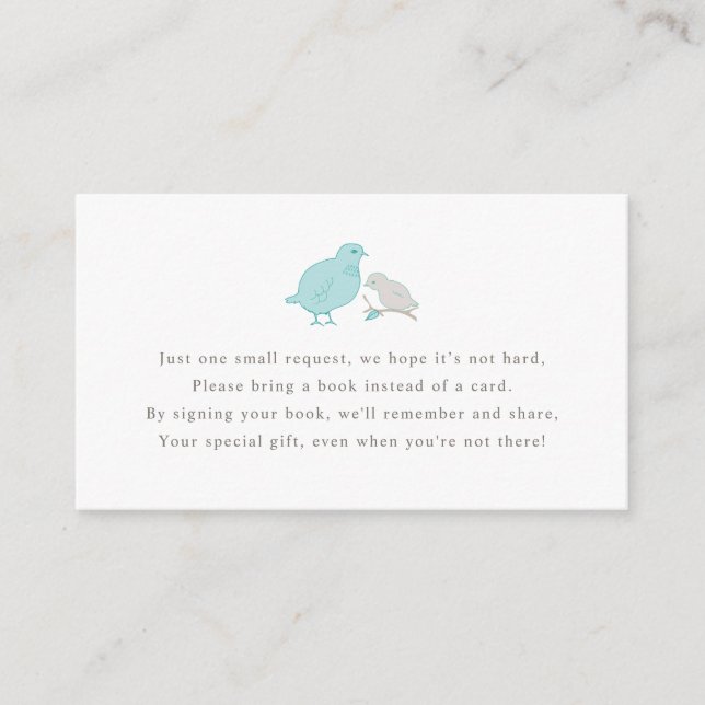 Tarjeta de solicitud de libro de aves para mamás y (Anverso)