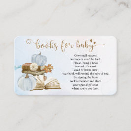 Tarjeta de solicitud de libro de Baby Shower azul