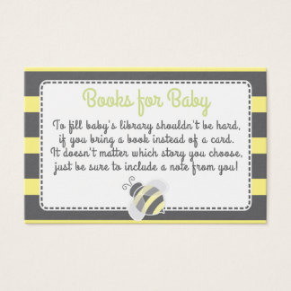 Tarjeta de solicitud de libro de Baby Shower Bumbl