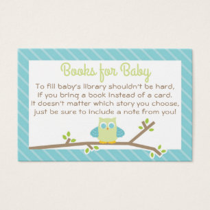 Tarjeta de solicitud de libro de Baby Shower de bú