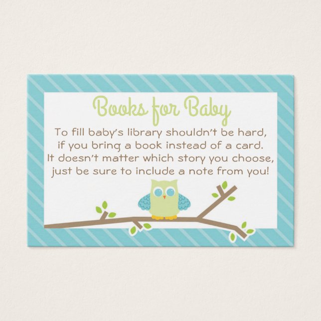 Tarjeta de solicitud de libro de Baby Shower de bú (Anverso)