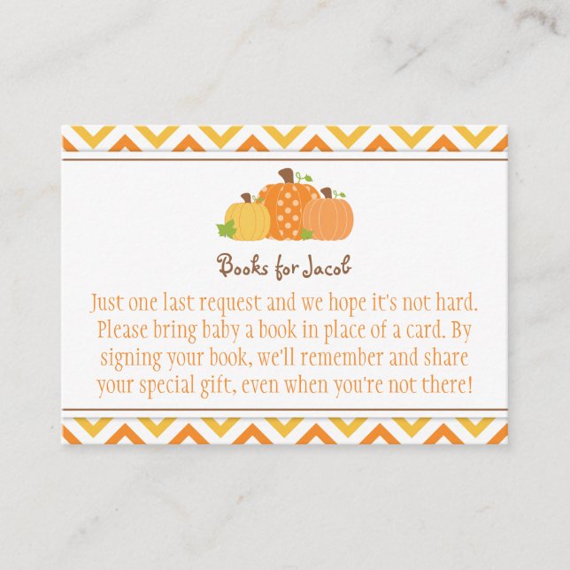 Tarjeta de solicitud de libro de Baby Shower de ca (Anverso)