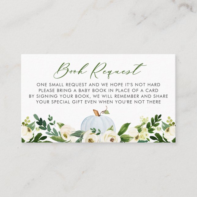 Tarjeta de solicitud de libro de Baby Shower de ca (Anverso)