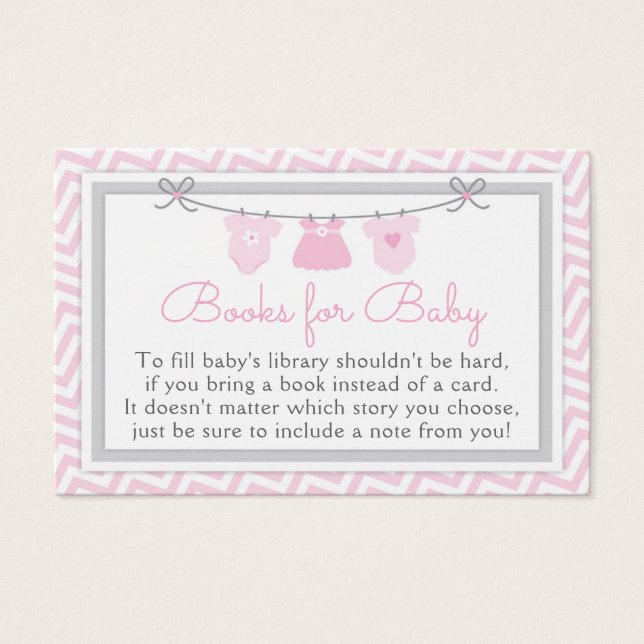 Tarjeta de solicitud de libro de Baby Shower de Cl (Anverso)