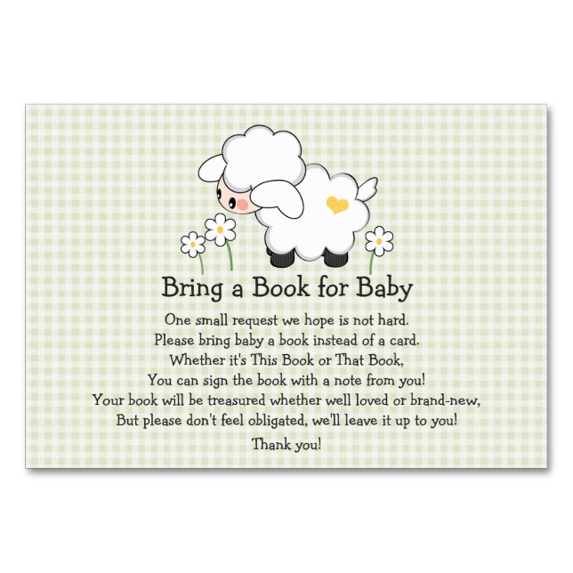 TARJETA DE SOLICITUD DE LIBRO DE BABY SHOWER DE Gr (Anverso)