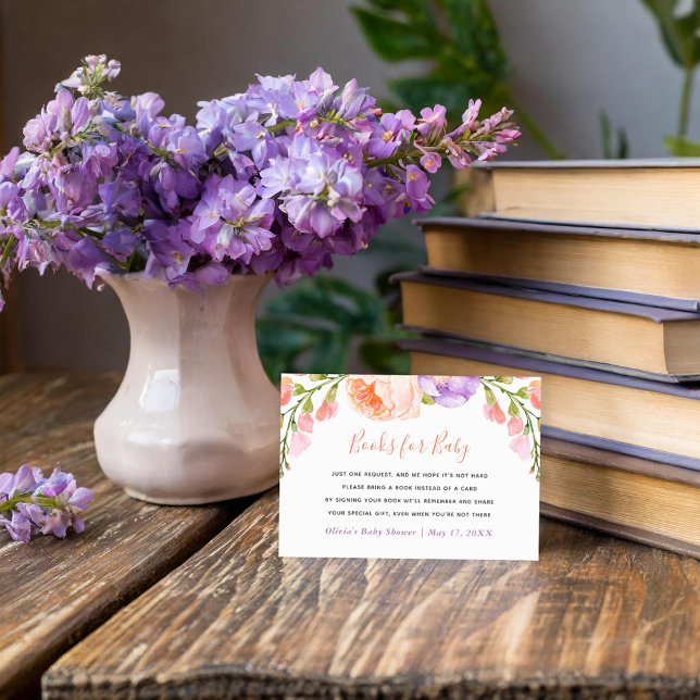 Tarjeta de solicitud de libro de Baby Shower Flora (Subido por el creador)