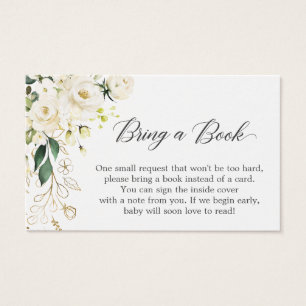 Tarjeta de solicitud de libro de Baby Shower flora