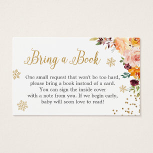 Tarjeta de solicitud de libro de Baby Shower flora