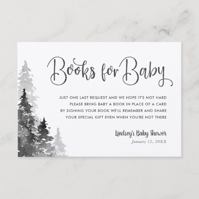 Tarjeta de solicitud de libro de Baby Shower para  (Anverso)