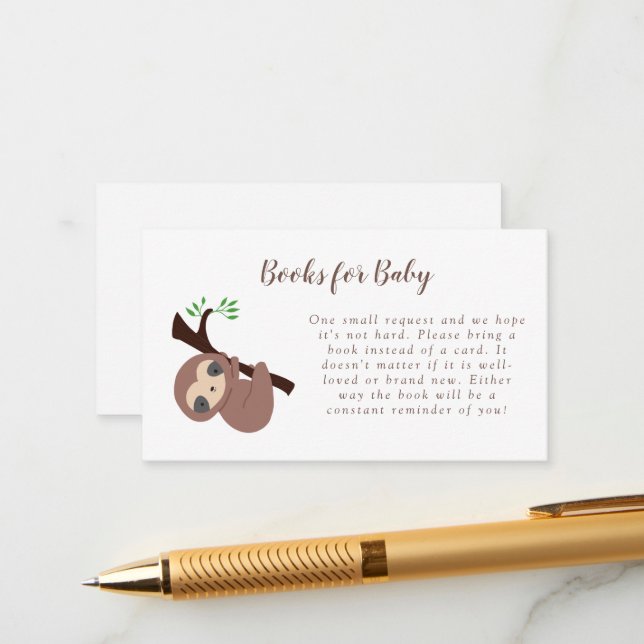 Tarjeta de solicitud de libro de Baby Shower Slote (Anverso/Reverso In Situ)