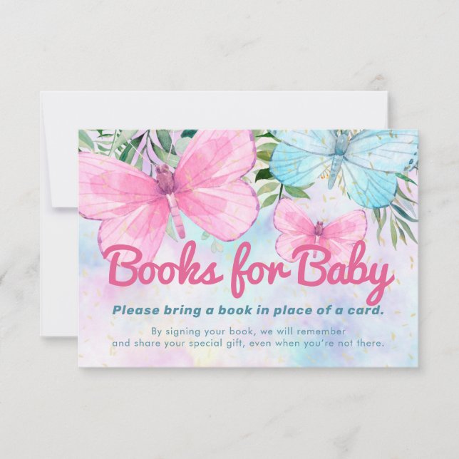 Tarjeta de solicitud de libro de Baby Shower Sprin (Anverso)