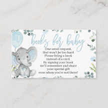 Tarjeta de solicitud de libro de Elephant Baby Sho