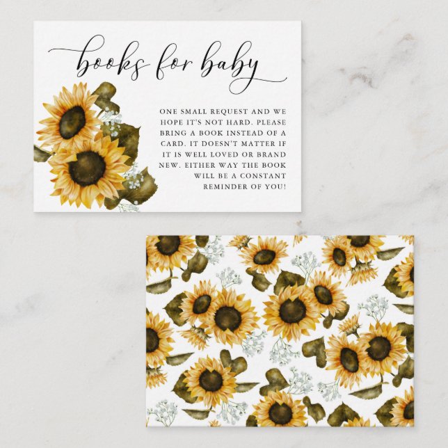 Tarjeta de solicitud de libro de girasoles para in (Anverso / Reverso)