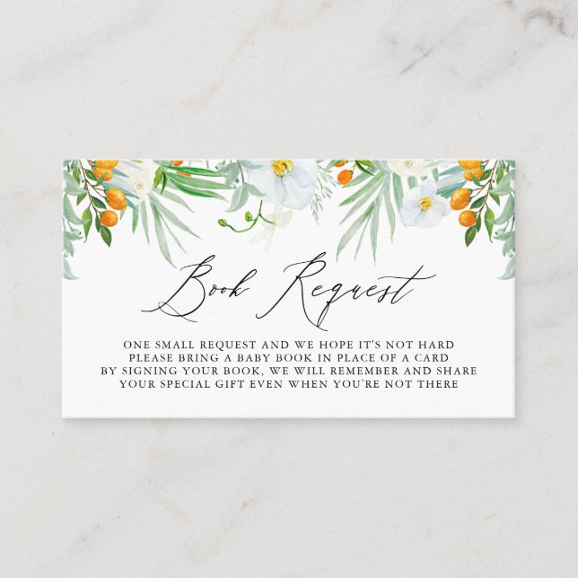 Tarjeta de solicitud de libro de orquídeas y kumqu (Anverso)