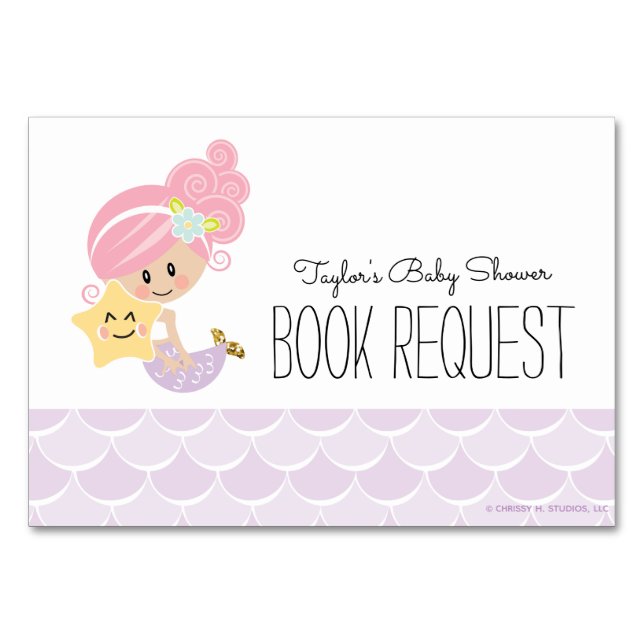 Tarjeta de solicitud de libro de sirenas Baby Show (Reverso)