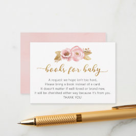 Tarjeta de solicitud de libro floral rosa de Rubor