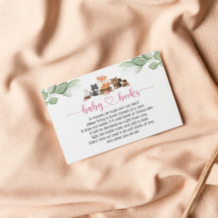 Tarjeta de solicitud de libro floral rosa para ani