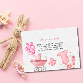 Tarjeta de solicitud de libro floral rosa Rubor pa