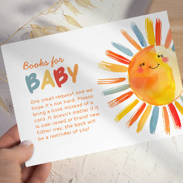 Tarjeta de solicitud de libro para baby shower Sun