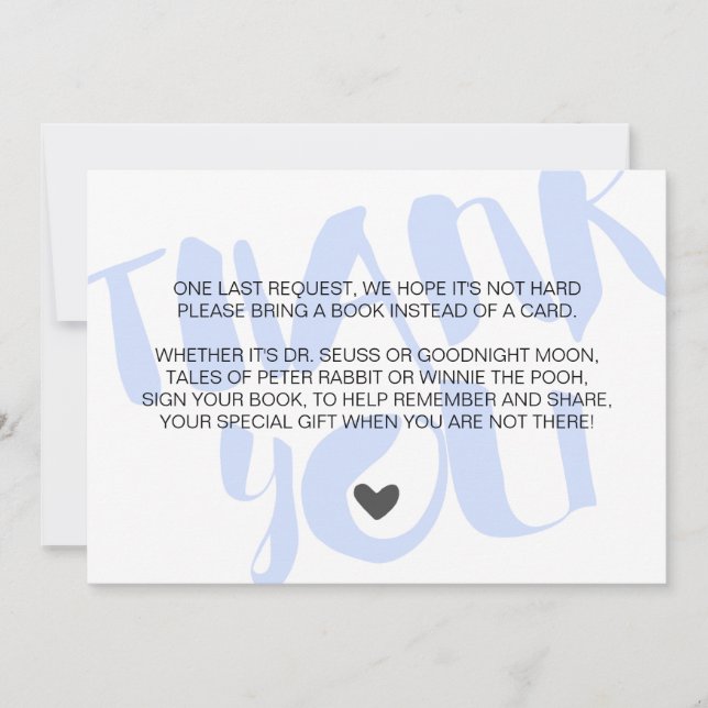 Tarjeta de solicitud de libro para la ducha de beb (Anverso)