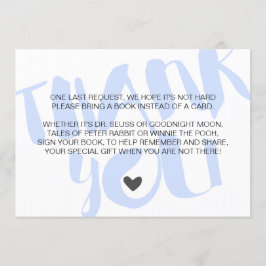 Tarjeta de solicitud de libro para la ducha de beb