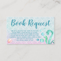 Tarjeta de solicitud de libro Purple Mermaid para