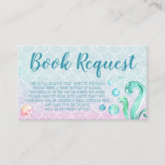 Tarjeta de solicitud de libro Purple Mermaid para  (Anverso)