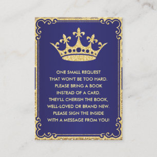 Tarjeta de solicitud de libro Royal Prince Shower