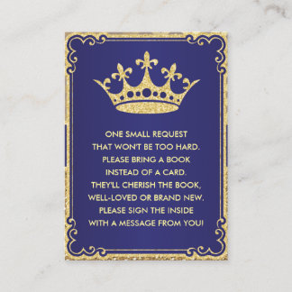 Tarjeta de solicitud de libro Royal Prince Shower