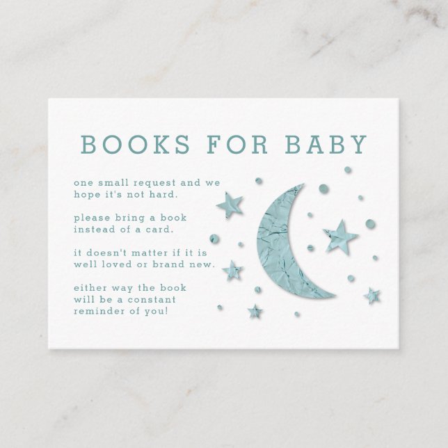 Tarjeta de solicitud de libros Baby Shower Stars M (Anverso)