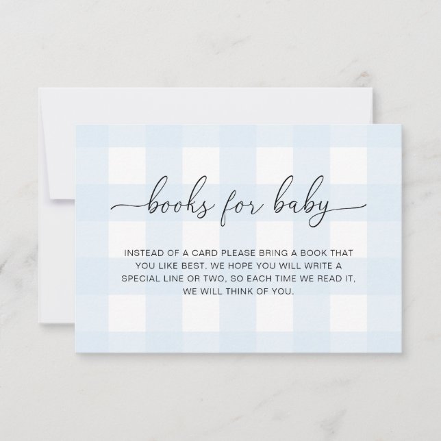 Tarjeta de Solicitud de Libros Blue Gingham (Anverso)