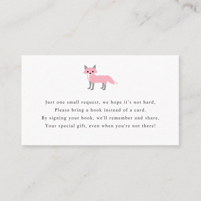 Tarjeta de solicitud de libros de Fox para ducha d (Anverso)