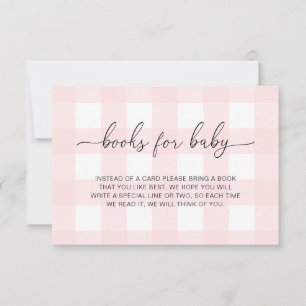 Tarjeta de Solicitud de Libros de Gingham Rosa