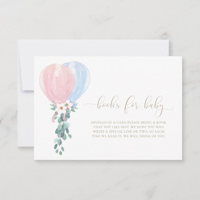 Tarjeta de solicitud de libros de globos azules y  (Anverso)